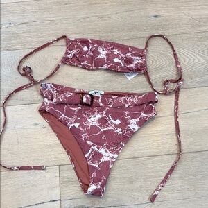 Weworewhat Marble Print Bikini Set